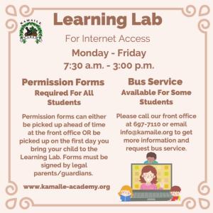 Learning Lab Update - Permission Forms Available